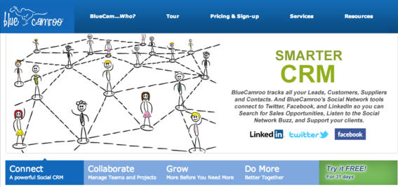 BlueCamroo is a multi-faceted platform that includes social CRM.