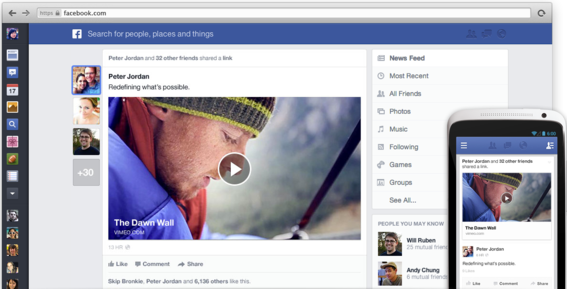 Facebook revamps design of its News Feed.
