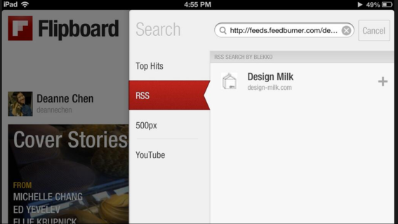 Flipboard offers a simple two-step import process.