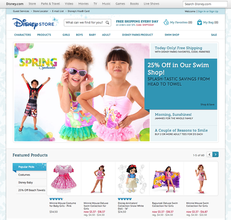 Disney uses bright, simple colors to target children and their parents.