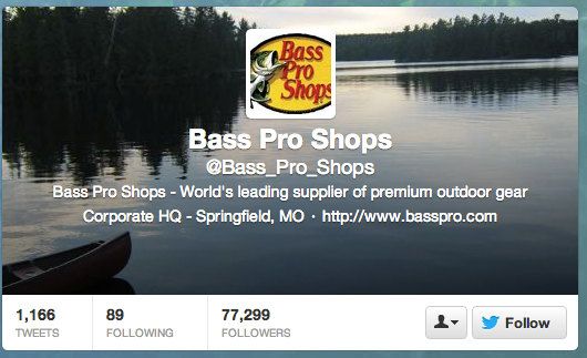 Bass Pro Shops' profile emphasizes fishing, its core business.