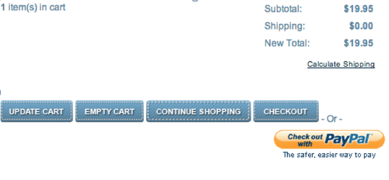 The PayPal Express checkout button.