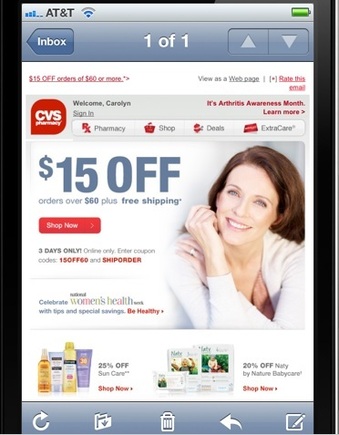 CVS email on an iPhone.
