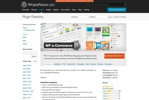 WP e-Commerce.