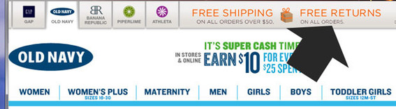 Old Navy recognizes how important returns are.