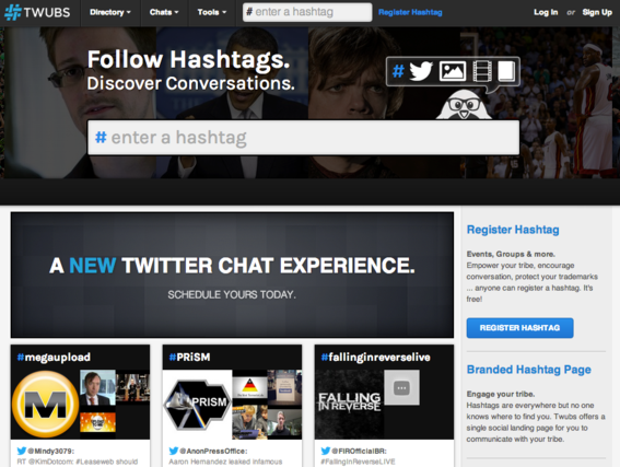 Twubs is designed to manage Twitter hashtag chats.