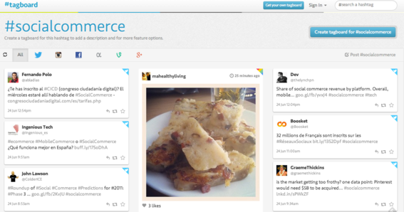 Tagboard tracks hashtag use across multiple social networks.