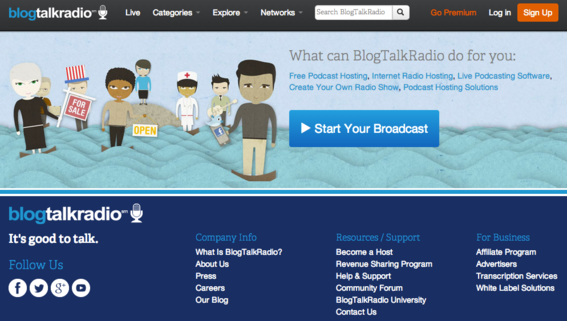 Blog Talk Radio is designed to host live shows.