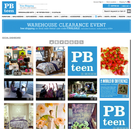 PBTeen uses Tint to display social network content on its website.