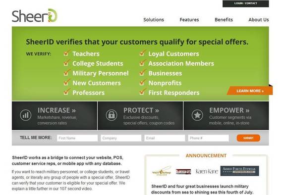 SheerID verifies the customers you offer discounts to.