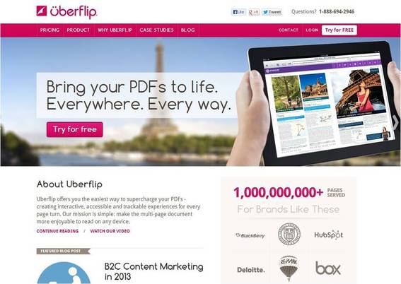 Uberflip converts PDF files into device appropriate formats.