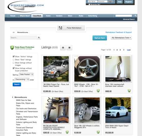 Bimmerforums is upgrading its legacy classified section to a Panjo-based transactional marketplace.