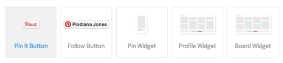 Pinterest offers buttons and widgets for use on ecommerce websites.