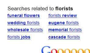 Related search terms in Google.