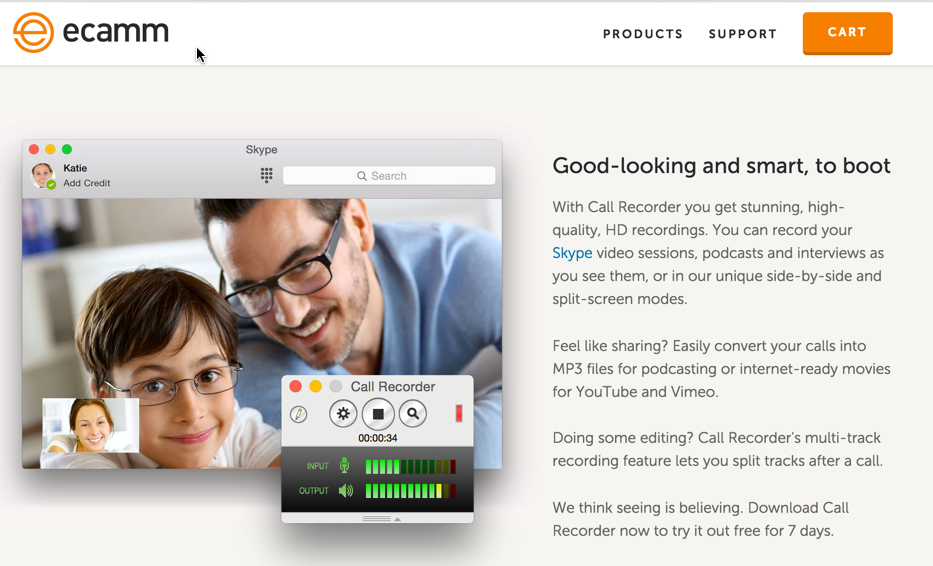 Ecamm lets you record Skype calls on your Mac.