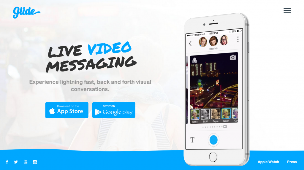 Glide offers video messaging for increased interaction.