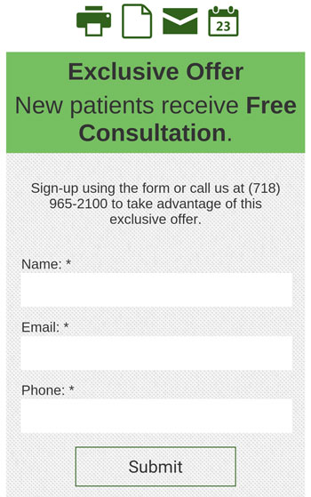 Thumb-friendly contact form, Park Slope Chiropractic & Wellness.