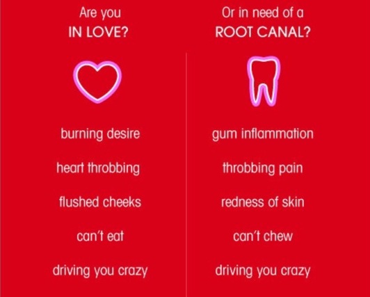 Are you in love or in need of a root canal?