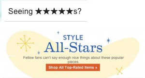 A starry email subject line from online retailer ModCloth.