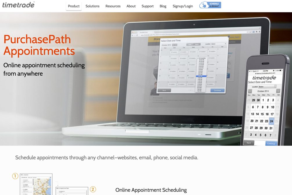 TimeTrade PurchasePath appointment software.