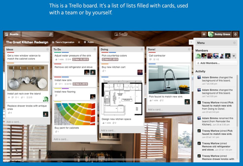 Trello: Drag-and-drop cards to organize web projects.
