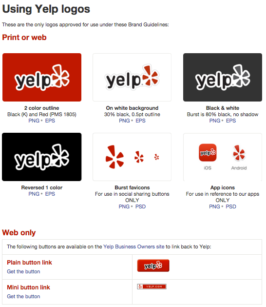 Make your own sign using Yelp brand assets.