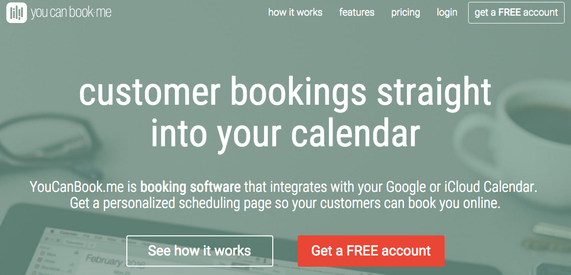 YouCanBook.me: Personalized scheduling using Google or iCloud calendars.