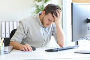 photo of a sad entrepreneur