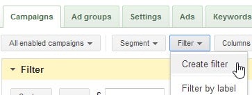How to create a filter in AdWords How to create a filter in Google AdWords.