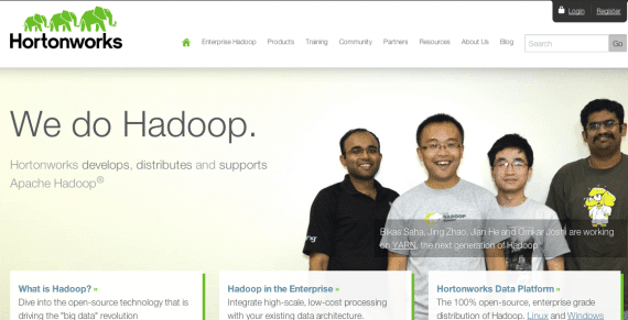 Hortonworks home page.