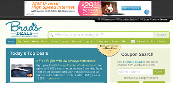 AT&T U-verse site-wide banner ad example.
