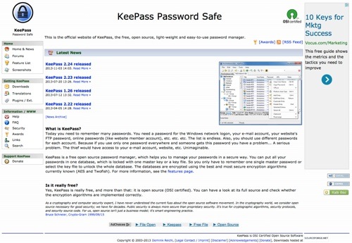 KeePass website