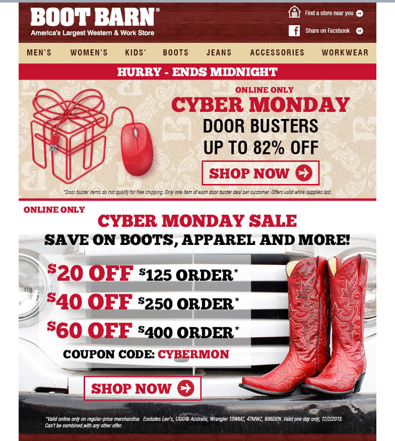 boot barn cyber monday deals