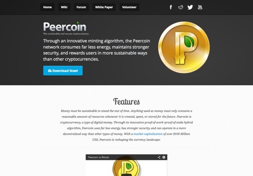 Peercoin.net website