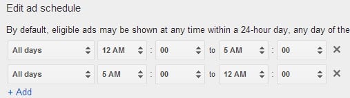 Edit ad schedule