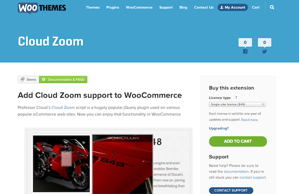 WooCommerce Cloud Zoom Plugin