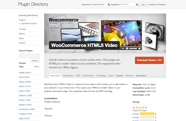 WooCommerce HTML5 Video