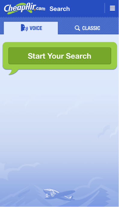 CheapAir.com, a budget travel site, has voice-activated flight search.