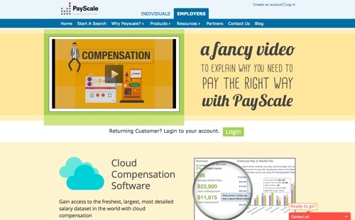 PayScale website