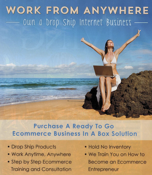 Many advertisements, such as this one from a magazine, claim falsely that drop shipping is simple and leads to easy riches. 