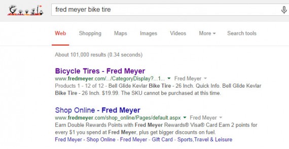The link Google showed at the top of its search results page was likely not the one the retailer wanted visitors to see.