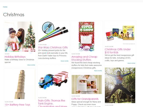 Parenting magazine publishes many Christmas gift guides. Parenting magazine publishes many Christmas gift guides.