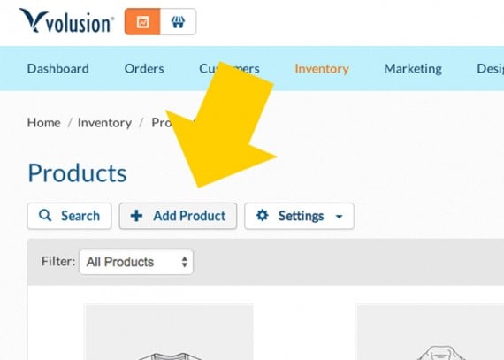 No surprise here. The Add Product button opens the add product form. No surprise here. The Add Product button opens the add product form.