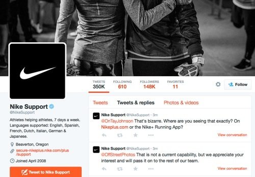 Nike Support on Twitter