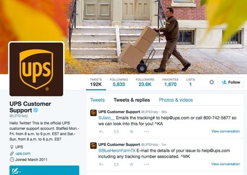 UPS Customer Support on Twitter