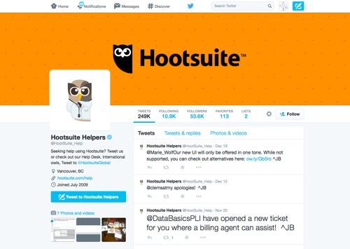 Hootsuite Helpers on Twitter.