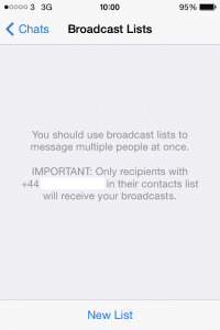 Once you have contacts, set up your Broadcast List.