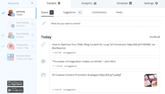 Users create posts in the dashboard for scheduled distribution.