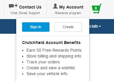 Crutchfield.com offers bonus rewards when you create an account. Something for nothing is always nice.