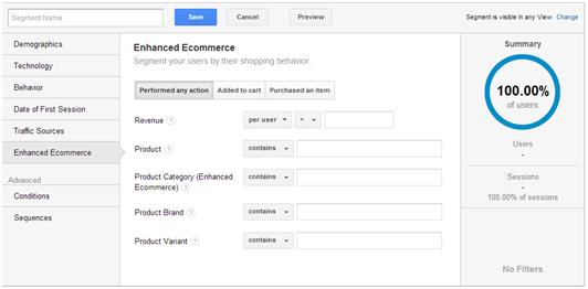 The left part of the navigation has a list of dimension groups.